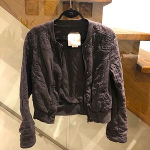 Anthropologie Charcoal Bomber Jacket